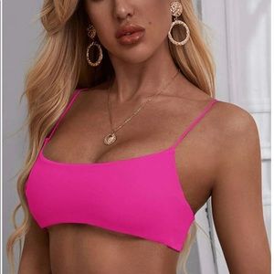 Neon pink bikini top